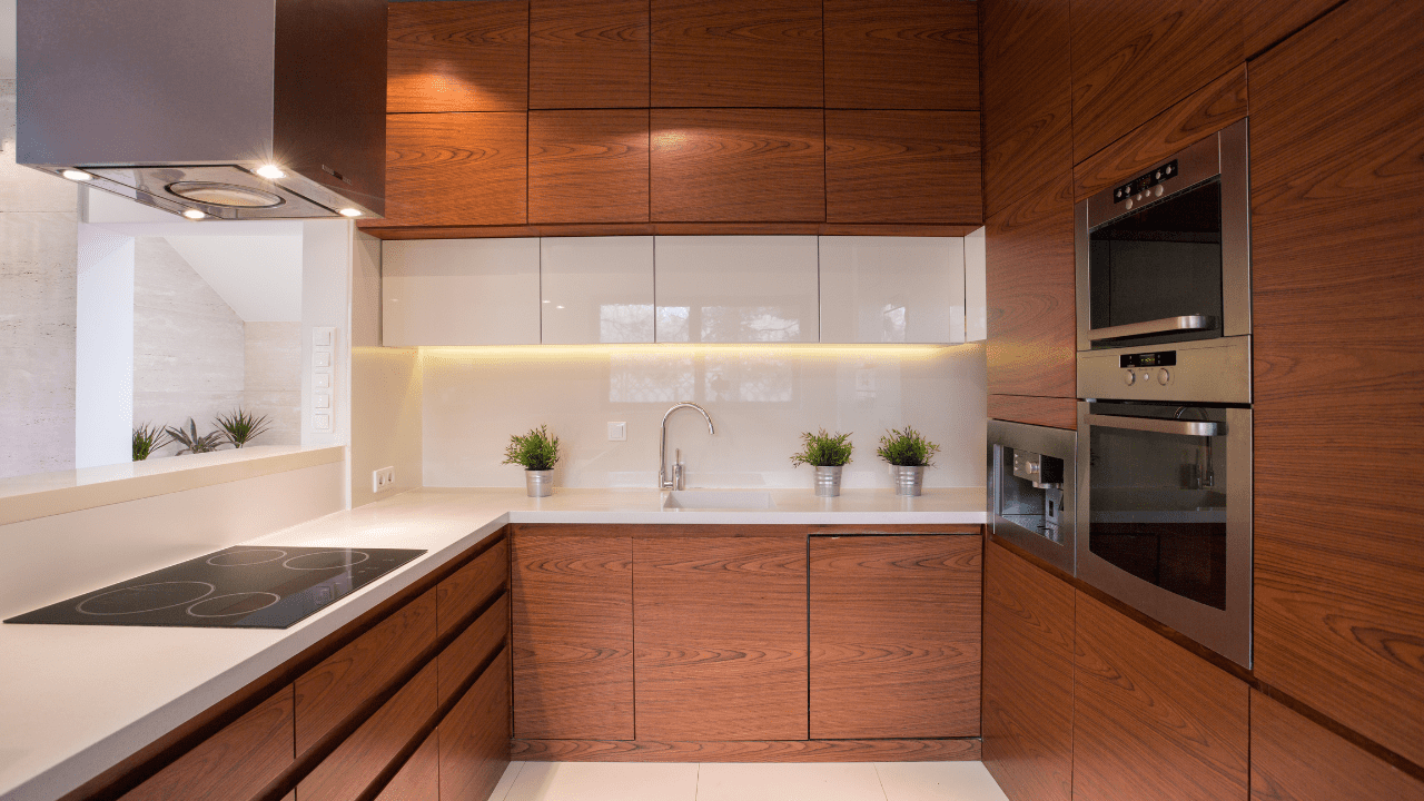 Modern Kitchen With Wooden Works