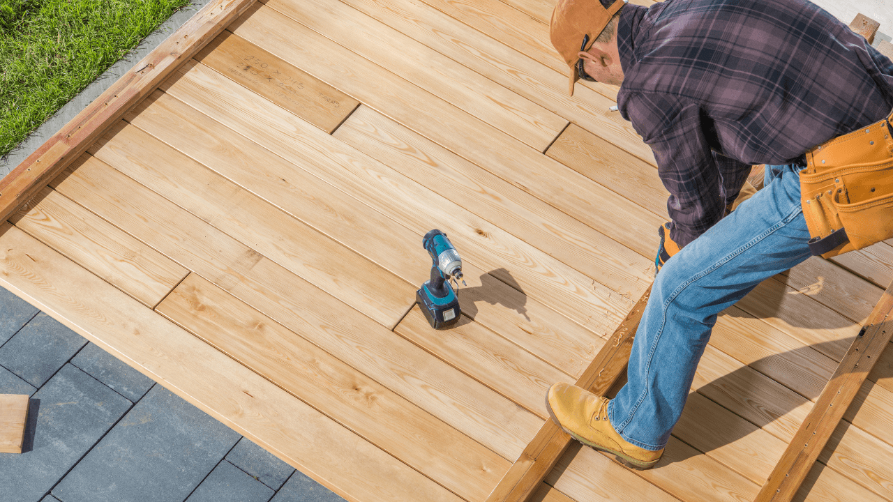 Man Working on Decking