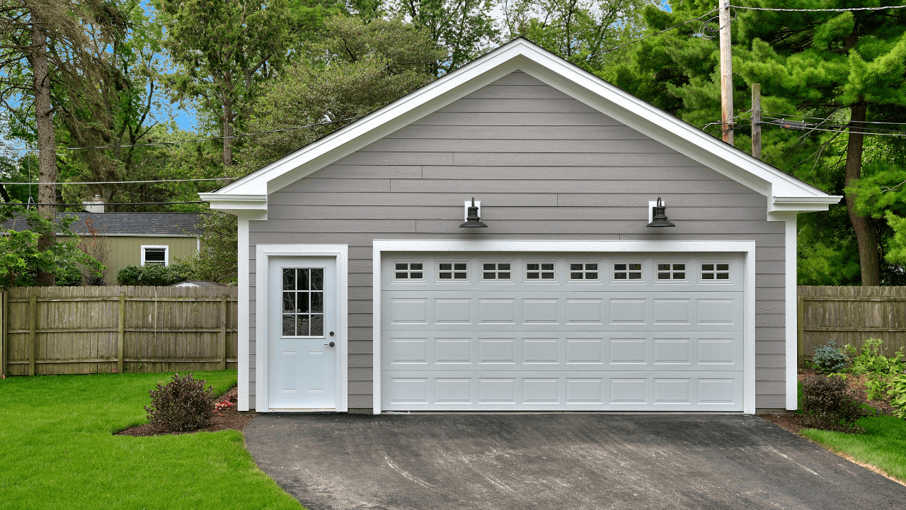 Grey and White Garage