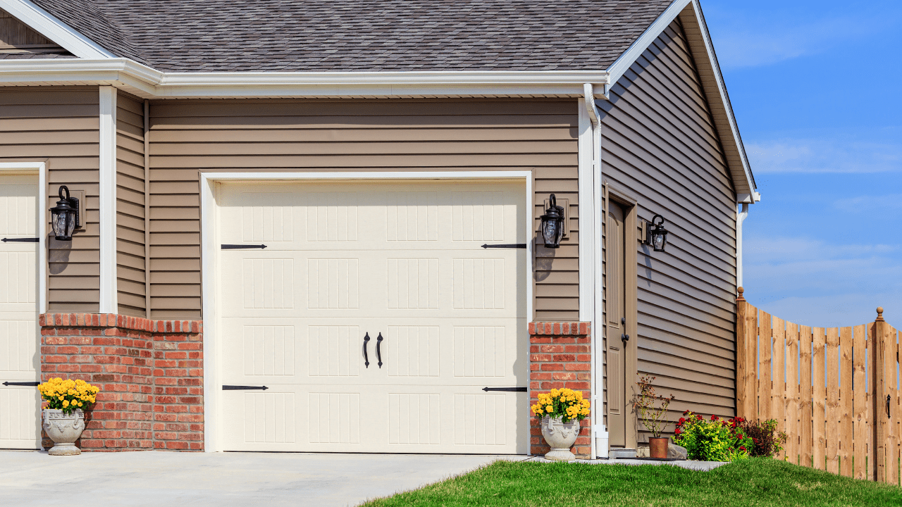 Beautiful Garage With White Door